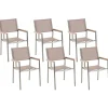 Gartenstuhl Beige 6Er Set Edelstahl Grosseto