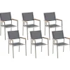 Gartenstuhl Grau 6Er Set Edelstahl Grosseto