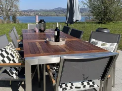 Gartenstuhl Grau 6Er Set Edelstahl Grosseto