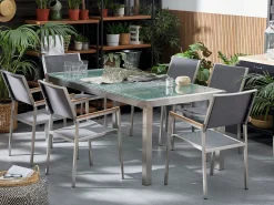 Gartenstuhl Grau 2Er Set Edelstahl Grosseto