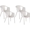 Gartenstuhl Kunststoff Beige 4Er Set Napoli