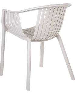 Gartenstuhl Kunststoff Beige 4Er Set Napoli
