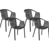 Gartenstuhl Kunststoff Schwarz 4Er Set Napoli