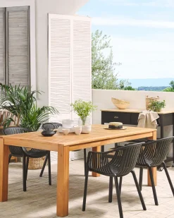 Gartenstuhl Kunststoff Schwarz 4Er Set Napoli