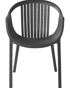 Gartenstuhl Kunststoff Schwarz 4Er Set Napoli