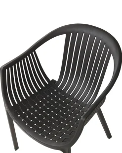 Gartenstuhl Kunststoff Schwarz 4Er Set Napoli