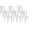 Gartenstuhl Kunststoff Weis / Grau 6Er Set Spezia