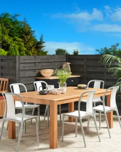 Gartenstuhl Kunststoff Weis / Grau 6Er Set Spezia