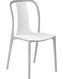 Gartenstuhl Kunststoff Weis / Grau 6Er Set Spezia