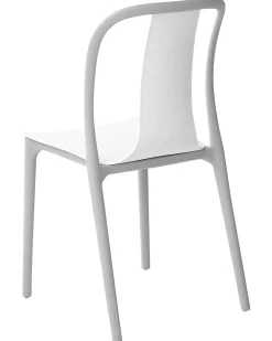 Gartenstuhl Kunststoff Weis / Grau 6Er Set Spezia