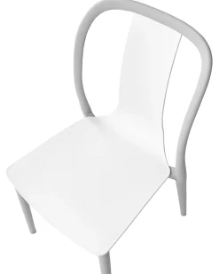 Gartenstuhl Kunststoff Weis / Grau 6Er Set Spezia