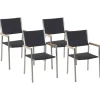 Gartenstuhl Rattan 4Er Set Edelstahl Grosseto