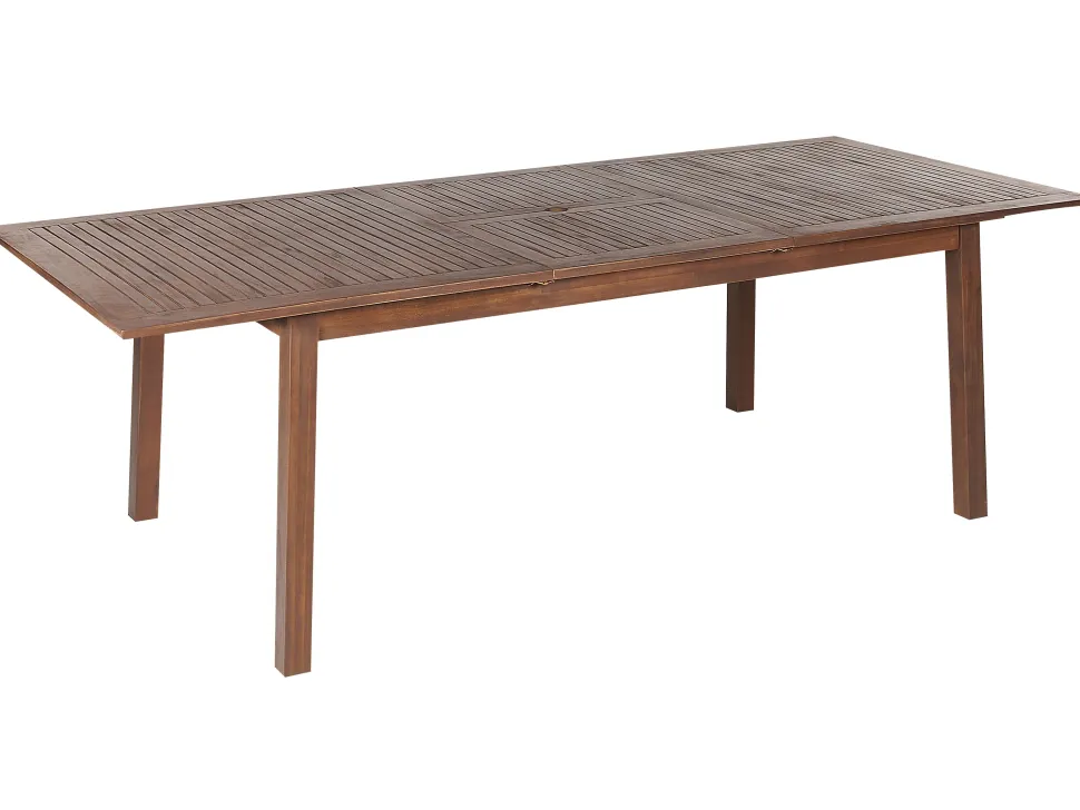 Gartentisch Akazienholz Dunkelbraun 180 / 240 X 100 Cm Ausziehbar Cesana