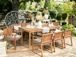 Gartentisch Akazienholz Hellbraun 180 X 90 Cm Sassari