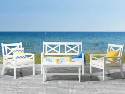 Gartentisch Akazienholz Weis 100 X 55 Cm Baltic