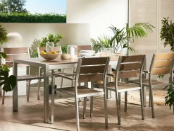 Gartentisch Aluminium Braun 180 X 90 Cm Vernio