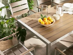 Gartentisch Aluminium Braun 180 X 90 Cm Vernio