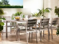 Gartentisch Aluminium Grau 180 X 90 Cm Vernio