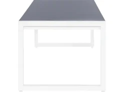 Gartentisch Aluminium Grau / Weis 210 X 90 Cm Bacoli
