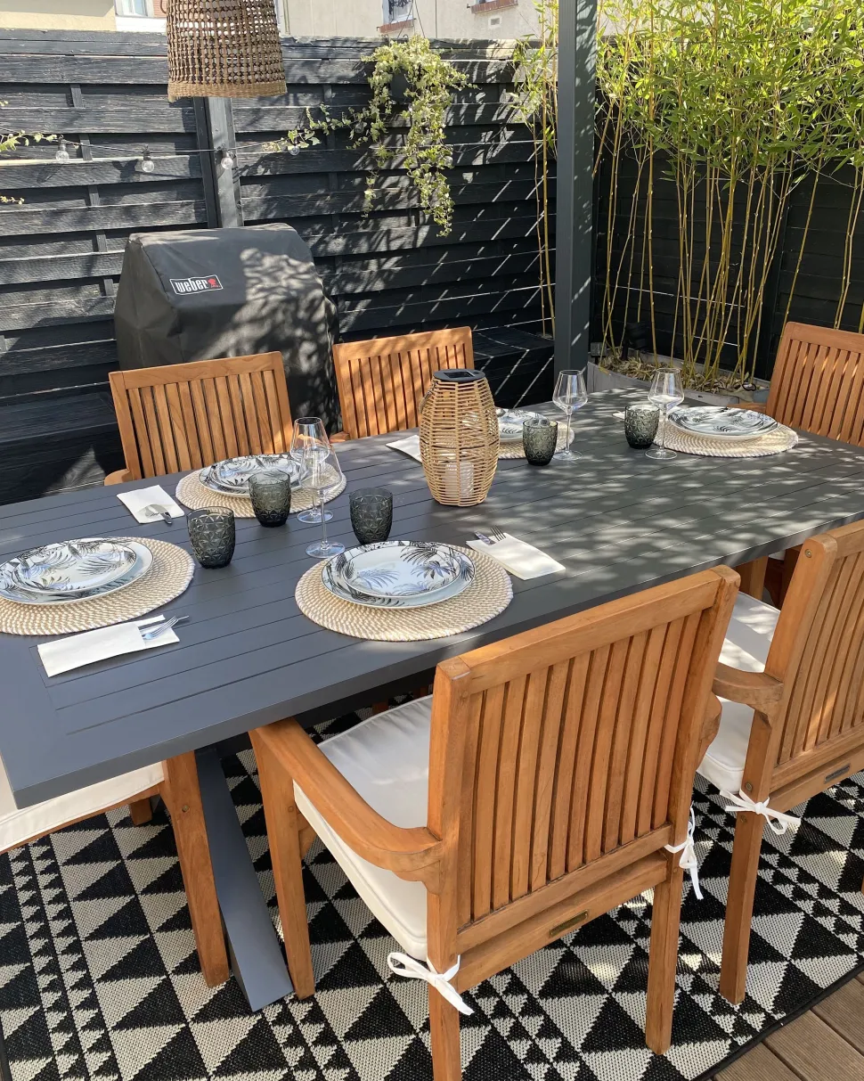 Gartentisch Aluminium Grau 200 X 105 Cm Cascais