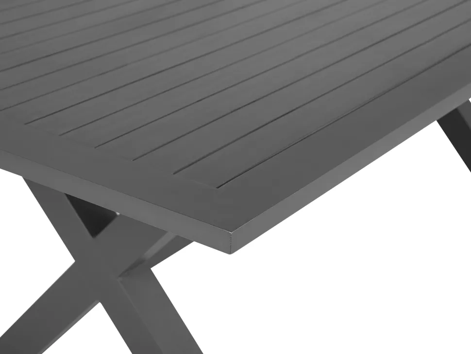 Gartentisch Aluminium Grau 200 X 105 Cm Cascais