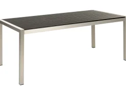 Gartentisch Aluminium Schwarz 180 X 90 Cm Vernio