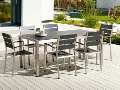 Gartentisch Aluminium Schwarz 180 X 90 Cm Vernio