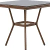 Gartentisch Aluminium Schwarz / Dunkler Holzfarbton 80 X 80 Cm Caspri