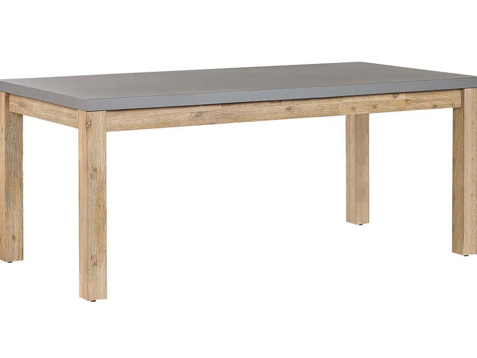Gartentisch Beton / Akazienholz 180 X 90 Cm Ostuni