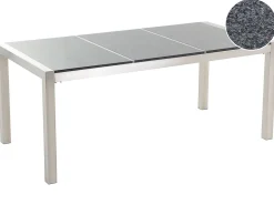 Gartentisch Edelstahl/Granit Grau Poliert 180 X 90 Cm Grosseto