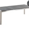 Gartentisch Edelstahl/Naturstein Schwarz Geflammt 220 X 100 Cm Grosseto