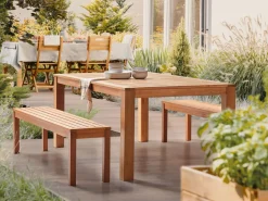 Gartentisch Eukalyptusholz Hellbraun 190 X 105 Cm Monsano
