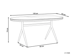 Gartentisch Glas / Rattan Beige 160 X 94 Cm Aliano