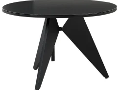 Gartentisch Keramikglas / Aluminium Schwarz 110 Cm Olmetto