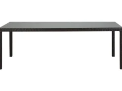 Gartentisch Rattan Dunkelbraun 220 X 100 Cm Italy