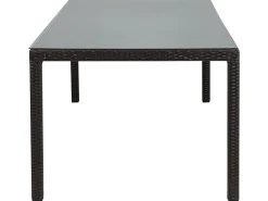 Gartentisch Rattan Dunkelbraun 220 X 100 Cm Italy