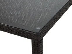Gartentisch Rattan Dunkelbraun 220 X 100 Cm Italy