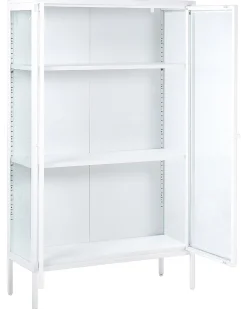 Glasvitrine Metall Weis 150 Cm Nash