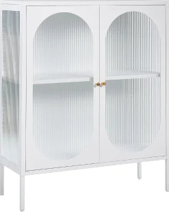 Glasvitrine Metall Weis Mit 2 Fachern Sarre