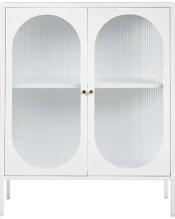 Glasvitrine Metall Weis Mit 2 Fachern Sarre