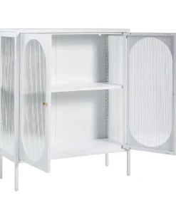 Glasvitrine Metall Weis Mit 2 Fachern Sarre