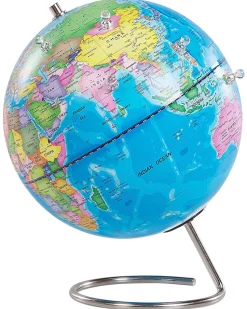 Globus Blau Mit Magneten Edelstahl-Standfus 29 Cm Cartier