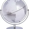 Globus Weis / Silber Stahl-Standfus 33 Cm Drake