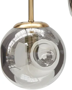Hangelampe 3-Flammig Aus Transparentem Glas Und Messing Ralfes