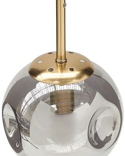 Hangelampe 3-Flammig Aus Transparentem Glas Und Messing Ralfes