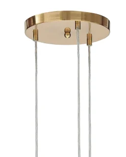 Hangelampe 3-Flammig Aus Transparentem Glas Und Messing Ralfes