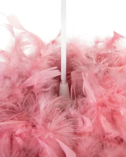 Hangeleuchte Echte Federn Rosa Kugelform Drava