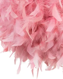 Hangeleuchte Echte Federn Rosa Kugelform Drava