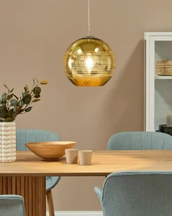 Hangeleuchte Glas Gold Kugelform Asaro