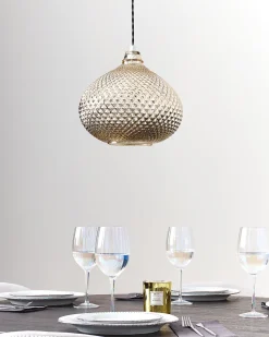 Hangeleuchte Glas Gold Tropfenform Madon